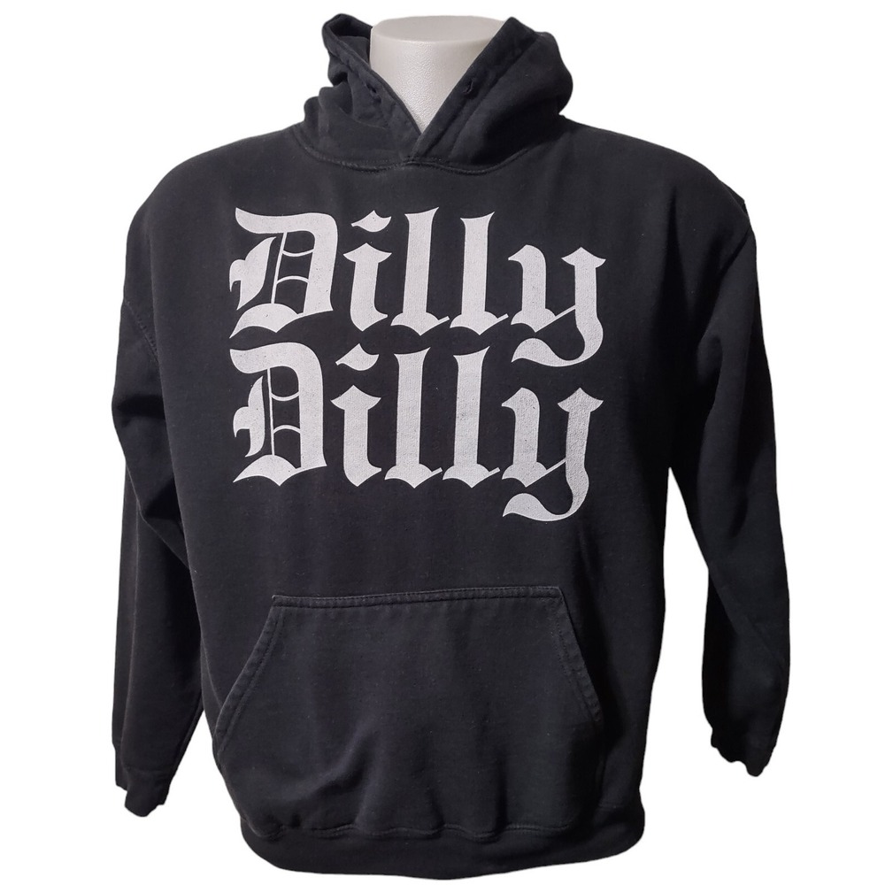 Brisco Heavy Weight Large Men's Hoodie Pullover Fleece Dilly Dilly Pocket Black